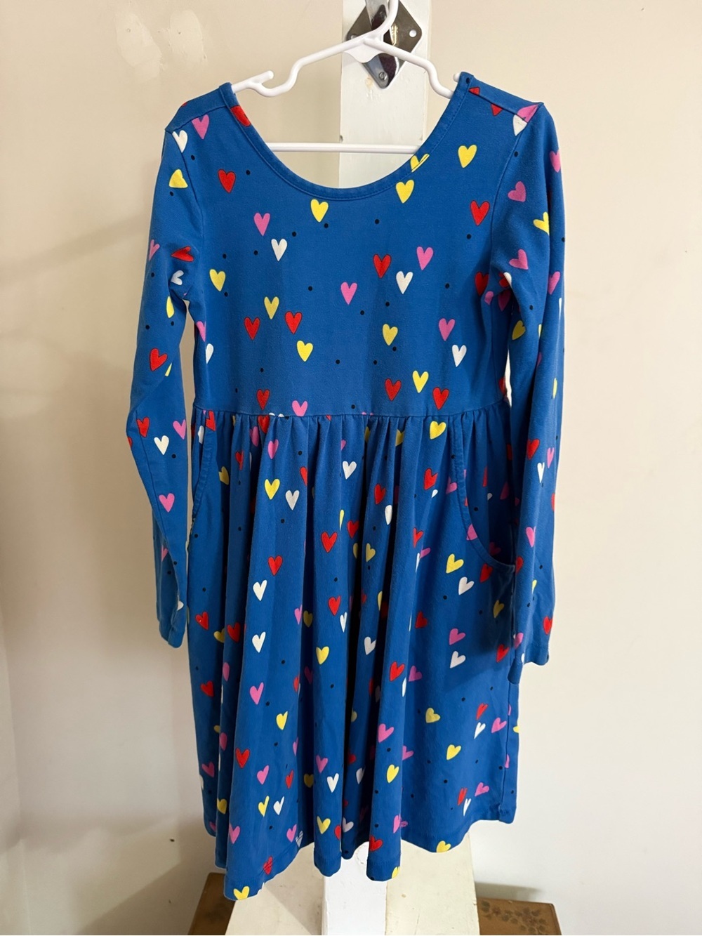 Hanna Andersson Mini Hearts On Blue Skater Dress